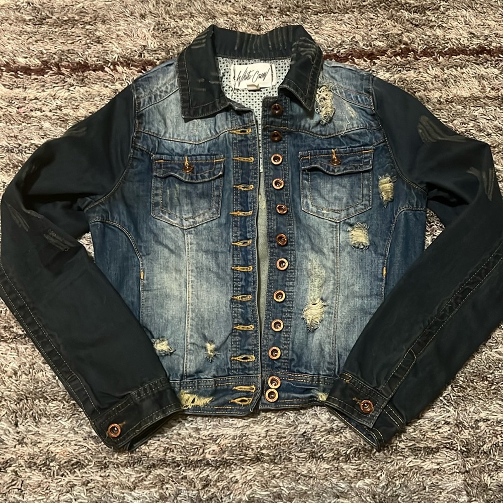 White Crow from Buckle distressed jean jacket, small